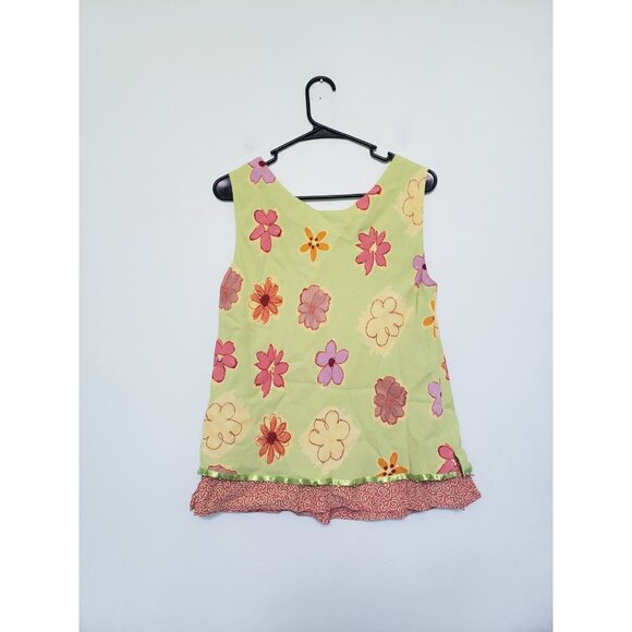 F L Malik Outfit Set Women's L Tank Sz M Maxi Skirt Rayon Ruffle Floral Hippie - Picture 4 of 9